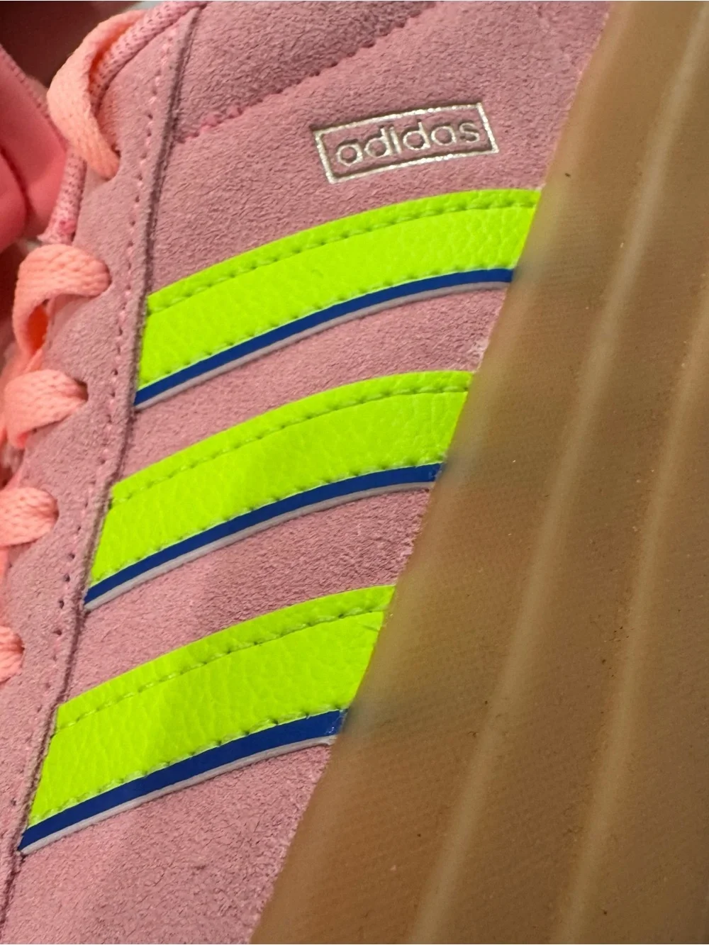 Adidas Women's VL Court Bold Platform Sneaker Pink Lemon Blue Size 5 NIB